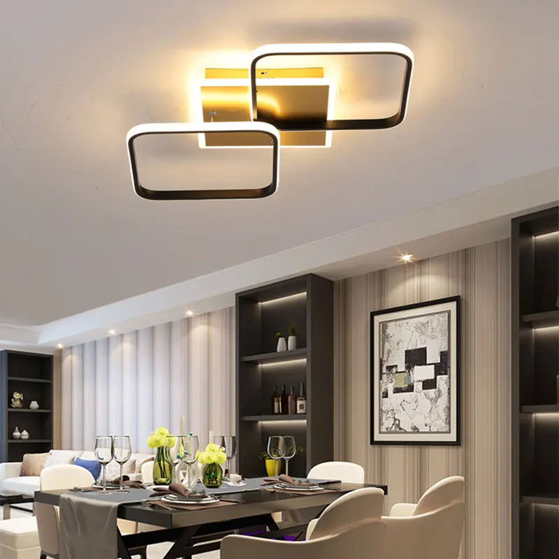 Square Modern Chandelier LED Home Ceiling Mounted Lighting for Living Room, Corridor, Bedroom, Kitchen