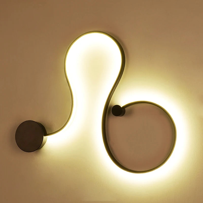 Modern RGB LED Wall Lamps | Black and White Bedroom Wall Lights for Home Decor