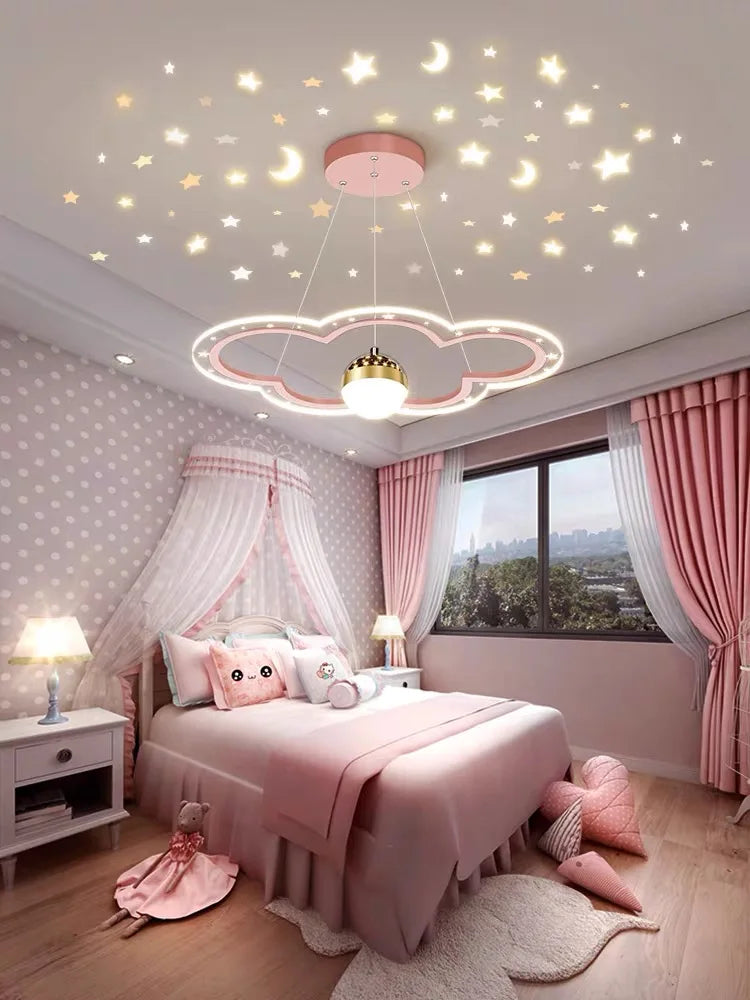 Modern LED Chandelier - Cloud Flower Shape for Kid's Bedroom and Study Hall