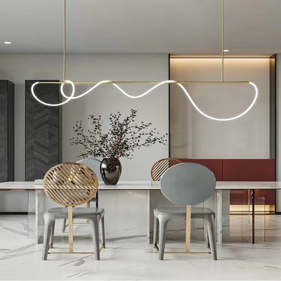 200CM LED Chandelier - Modern Linear Pendant Light for Living Room and Dining Area