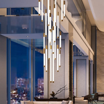 Modern LED Staircase Chandelier - Illuminate Your Living Spaces with Elegance