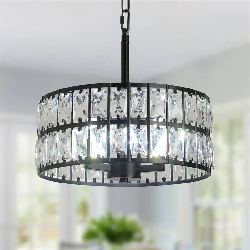 Modern Pendant Light LED Crystal Chandelier Kitchen Island Hanging Ceiling Lamp Living Bedroom Retro Luxury Plafon Home Decorate