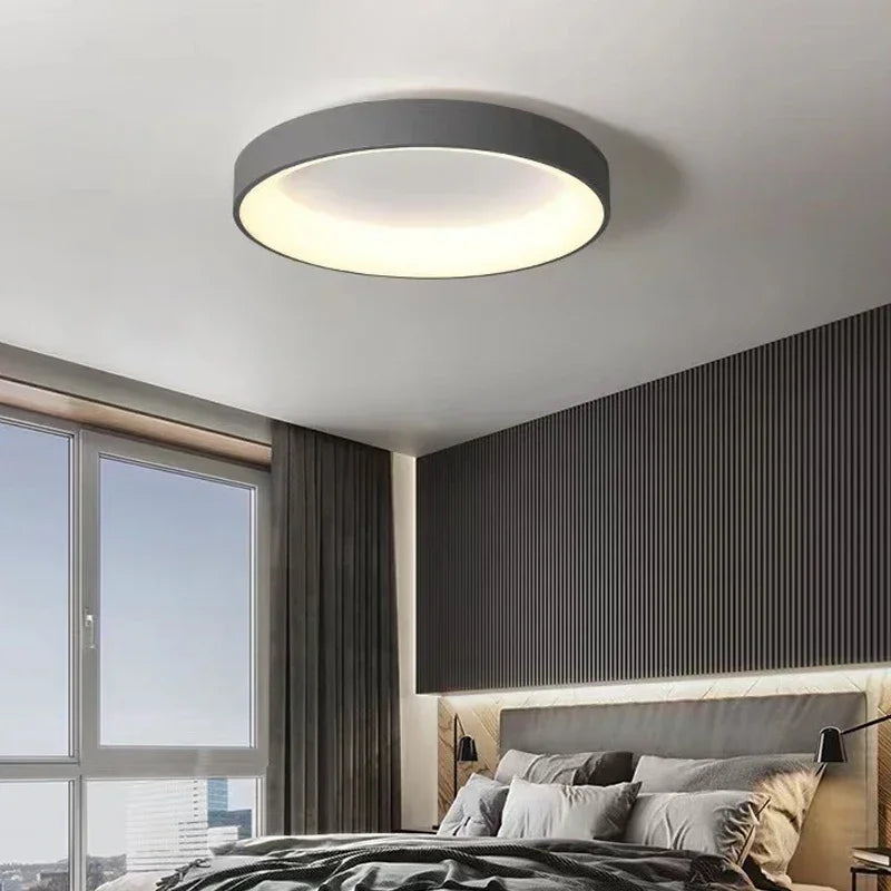 Modern Nordic LED Ceiling Light - Round Simple Lamp for Living Room, Bedroom, Study, and Restaurant