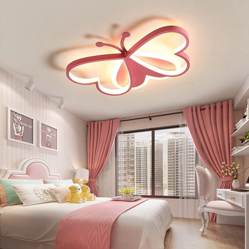 Butterfly LED Kids Bedroom Ceiling Light Minimalist Child Room Ceiling Lamp Baby Room Ceiling Led Light Sleeping Room Light