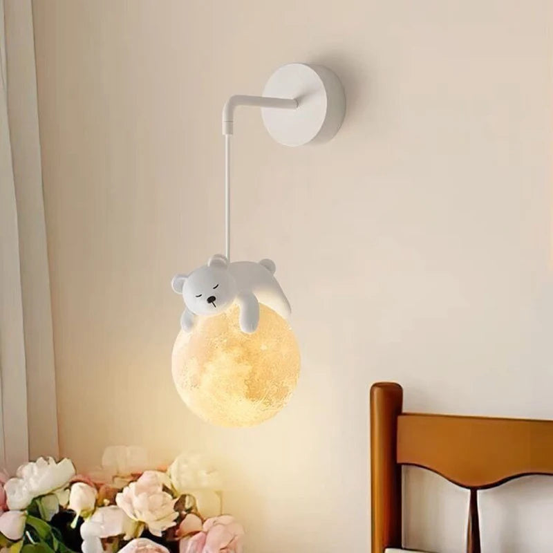 Nordic LED Bunny Bear Wall Lamp for Children's Room