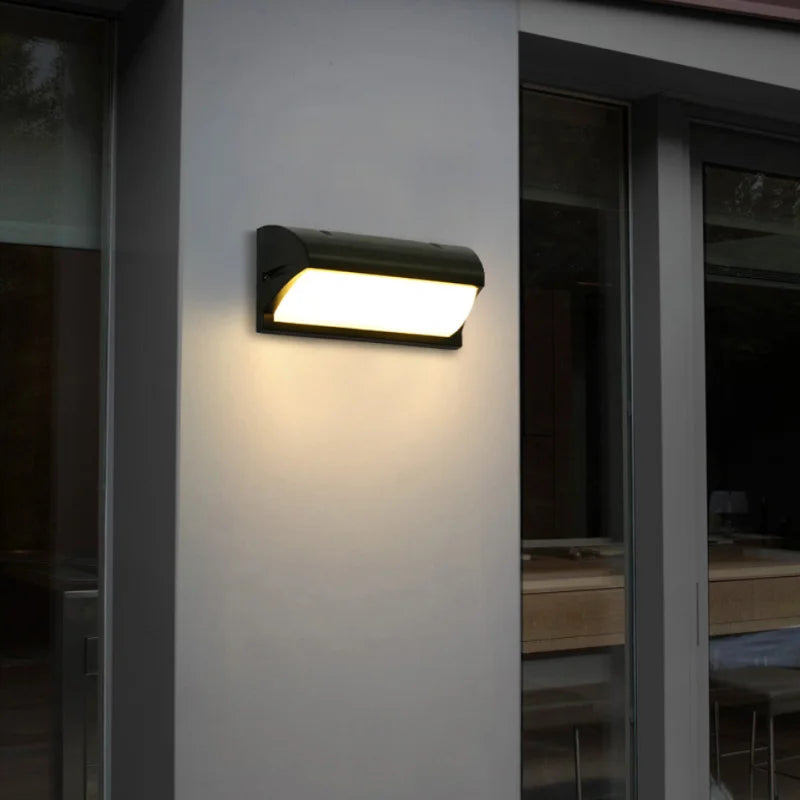 Extra Large LED Outdoor Wall Lamp with Motion Sensor - Waterproof IP65 Black Outdoor Lighting Fixture