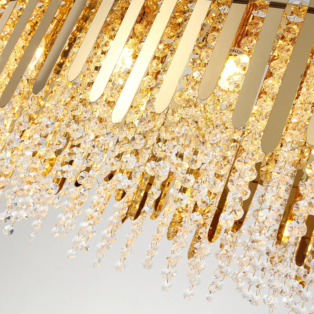 Designer Chandelier Modern Living Room Luxury Crystal Gold Pendant Lights