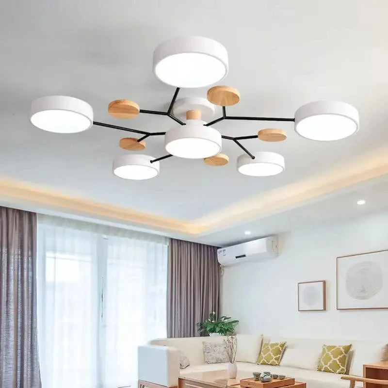 Nordic Living Room Home Macaron Hall Ceiling Lamp - Modern Minimalist Creative Bedroom Log Restaurant Light