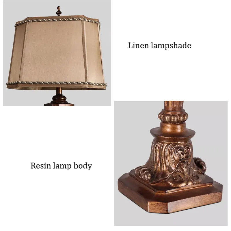 Large Neoclassical American Bedside Table Lamp – European Luxury Desk Lamp for Living Room, Retro Villa, and Hotel