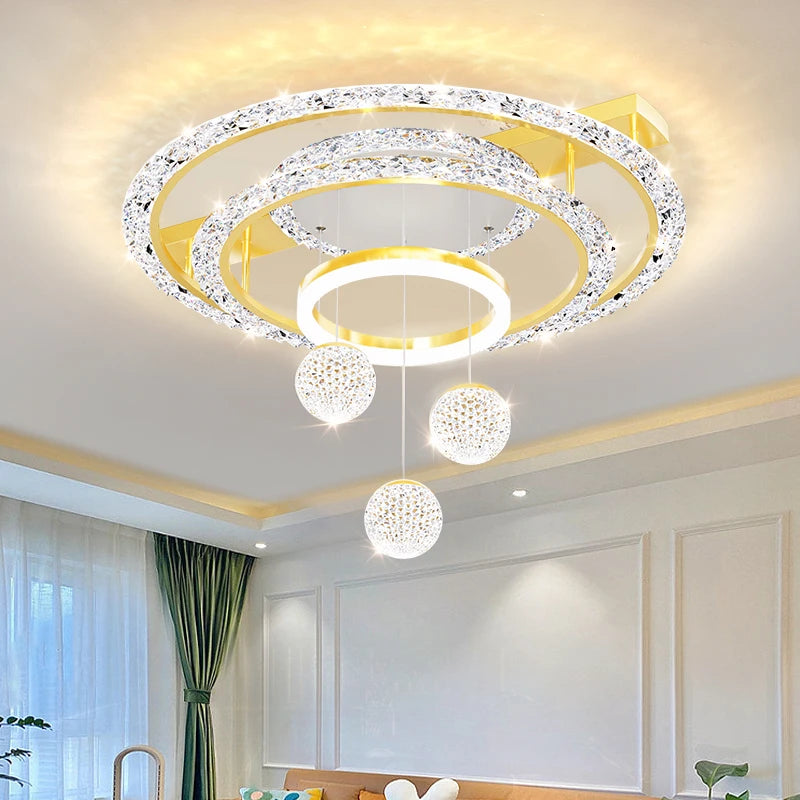 Nordic Light Luxury Ceiling Chandeliers - Round Pendant Lamps for Living Bedroom Home Decor Dining Table Kitchen Indoor Lighting