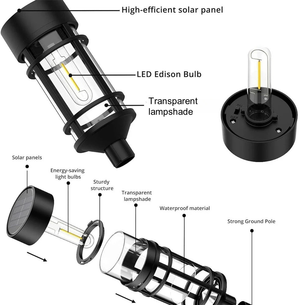 Solar Pathway Lights - Outdoor LED Solar Garden Landscape Lighting