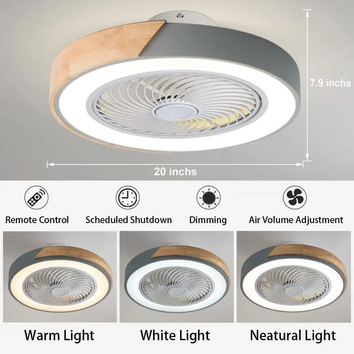 Modern Low Profile Wood Ceiling Fan Light - Stylish and Functional Illumination for Every Space