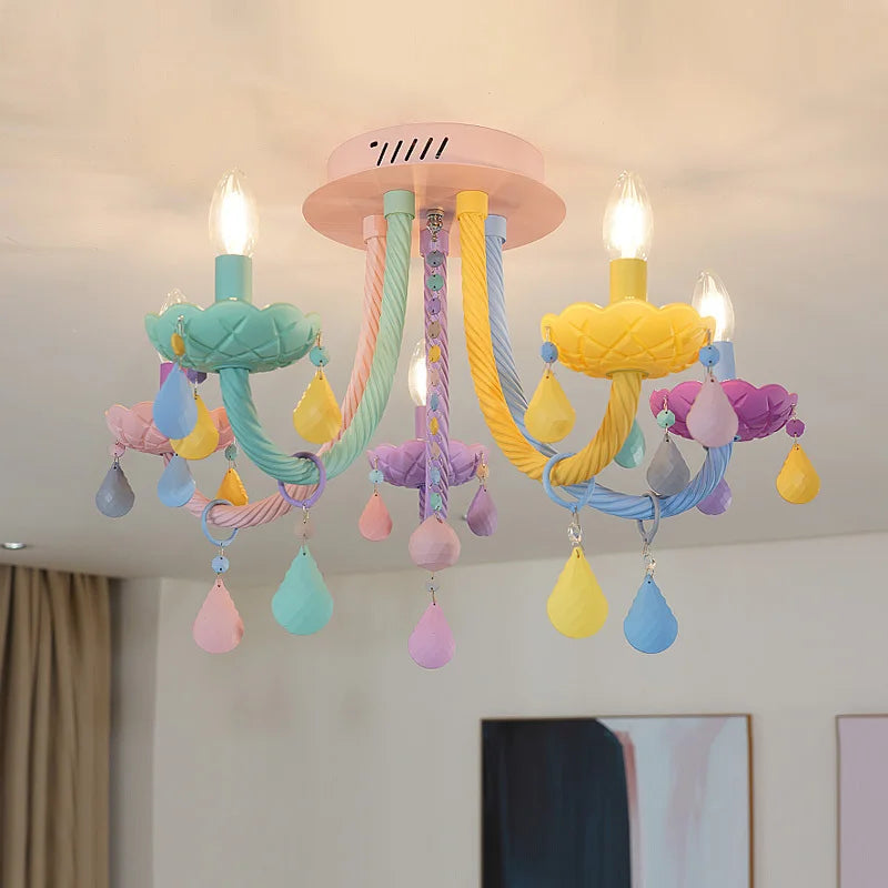 European Children Rainbow Chandelier for Princess Bedroom