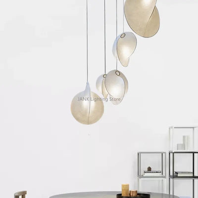 Contemporary Italian Silk Fabric Art Suspension Lamps - LED Lighting