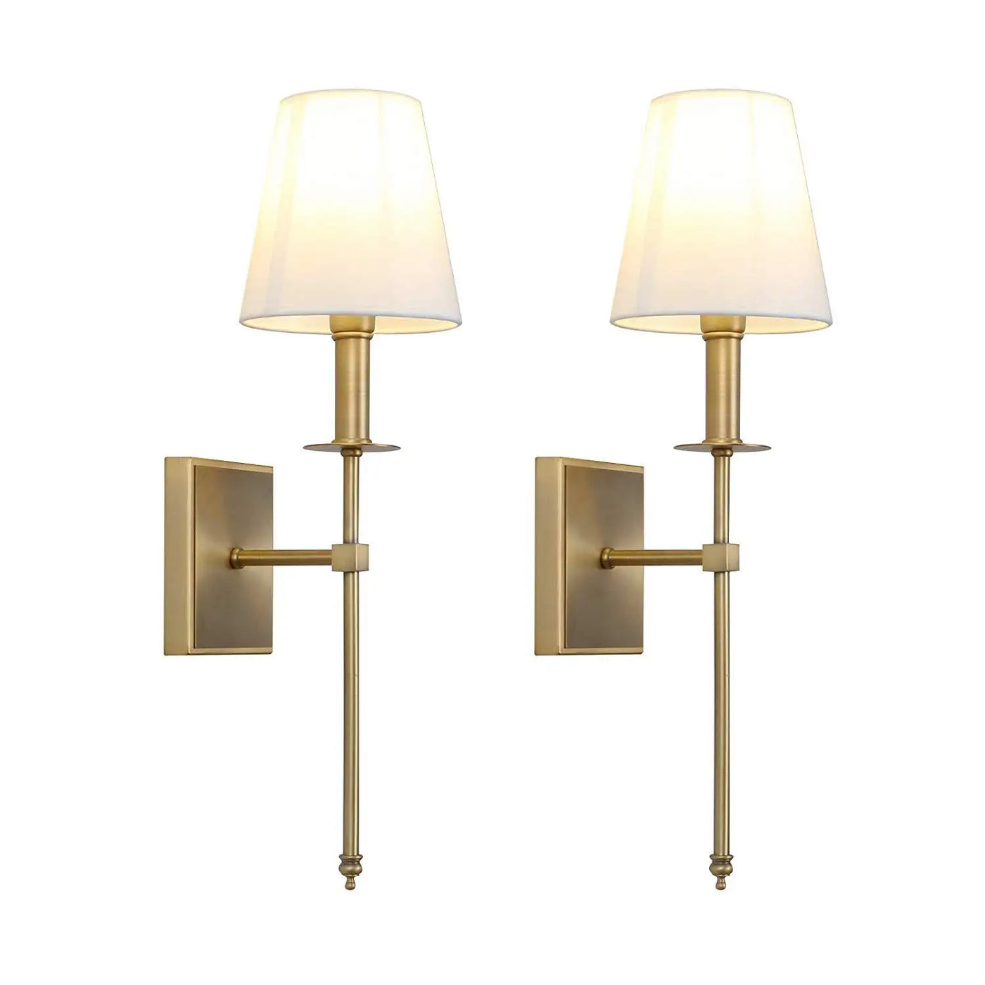 Classical Wall Lamp with Flared White Textile Lamp Shade: Add Elegance to Your Space