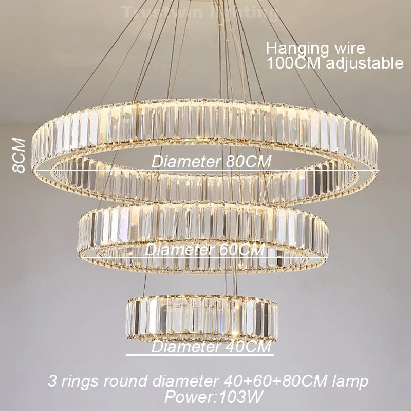 Golden Chrome Round Ring Hanging Light: Modern Elegance Illuminated