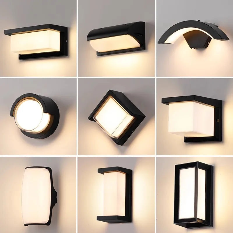 Modern LED Outdoor Wall Light with Motion Sensor - Waterproof IP65 Porch Lights for Balcony Garden