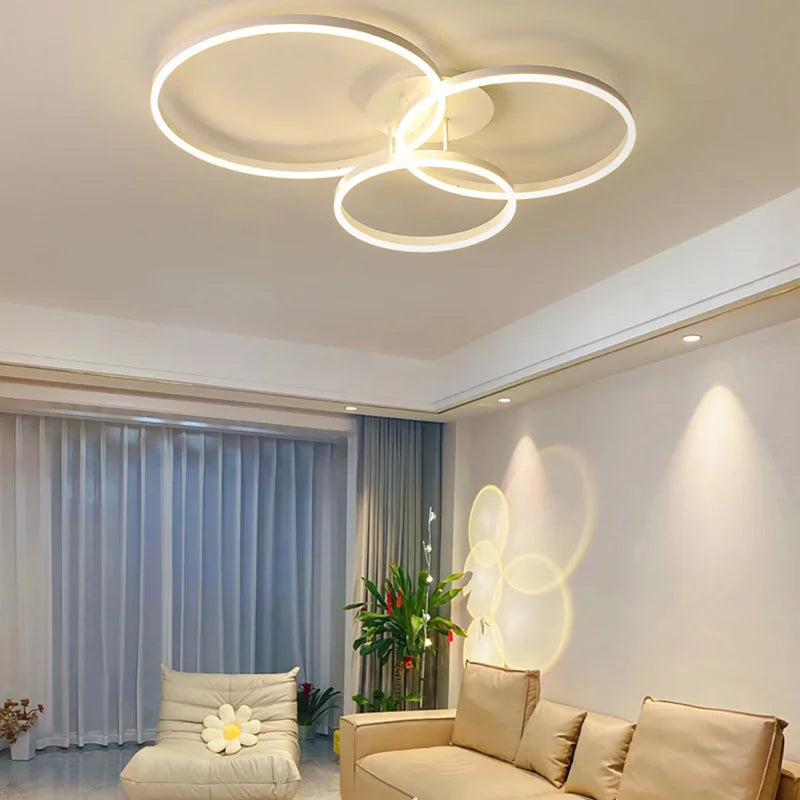 Modern LED Circle Ceiling Light - Minimalist Nordic Design for Bedroom, Living Room, and Home Decor