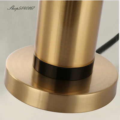 Modern Copper Table Lamp - Sleek Minimalism for Bedroom and Living Room Decor