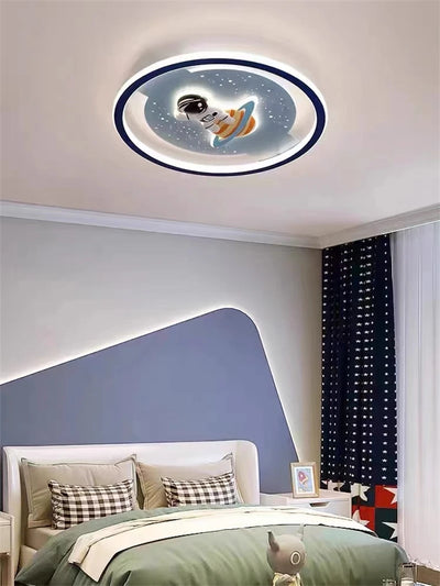 Ceiling Lights Kids Room - Astronaut Boy Girl Bedroom Dimming Princess Spaceman Rocket Rabbit Children's Lamp