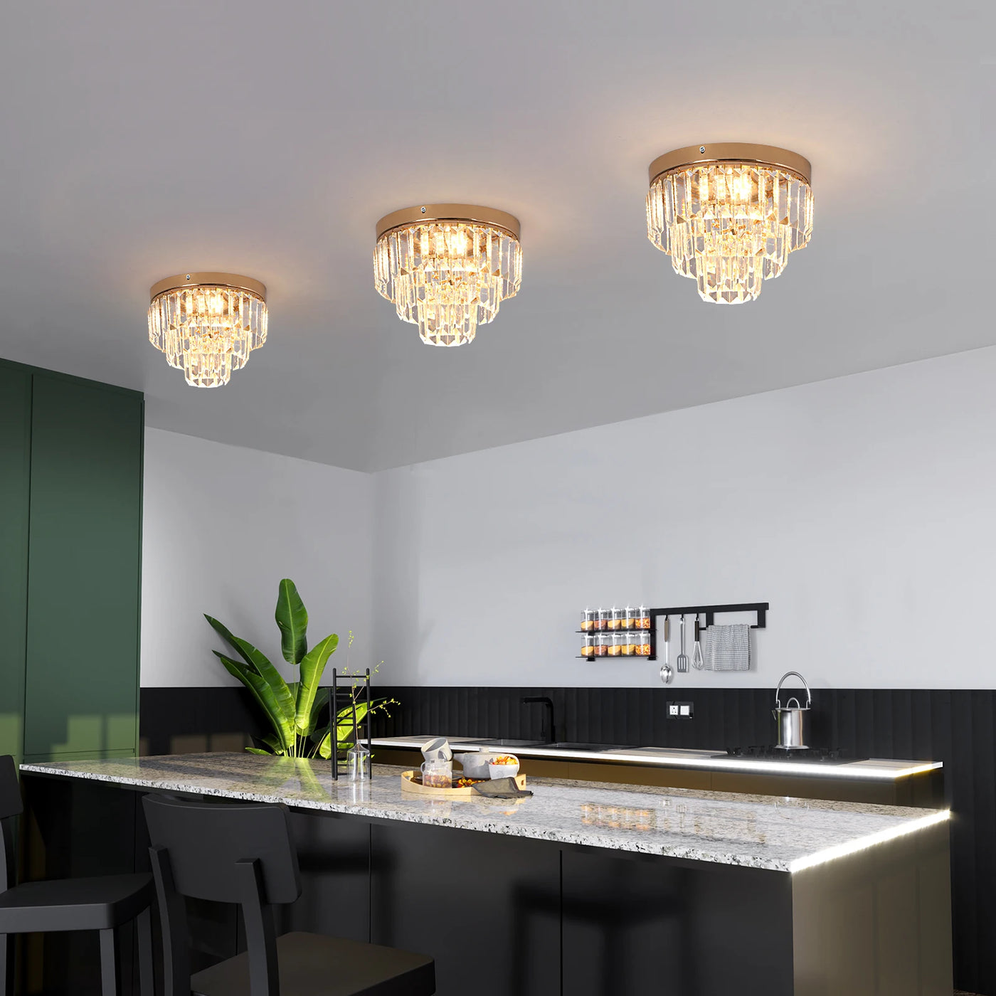 Modern K9 Crystal LED Ceiling Lamp - Nordic Chandelier