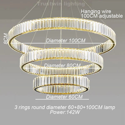 Golden Chrome Round Ring Hanging Light: Modern Elegance Illuminated