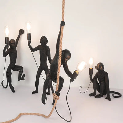 Modern LED Art Monkey Pendant Light - Whimsical Illumination for Creative Spaces