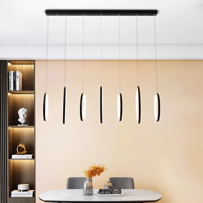 7 Ring Modern Pendant Lamp – LED Geometry Kitchen Island Hanging Ceiling Light Chandelier