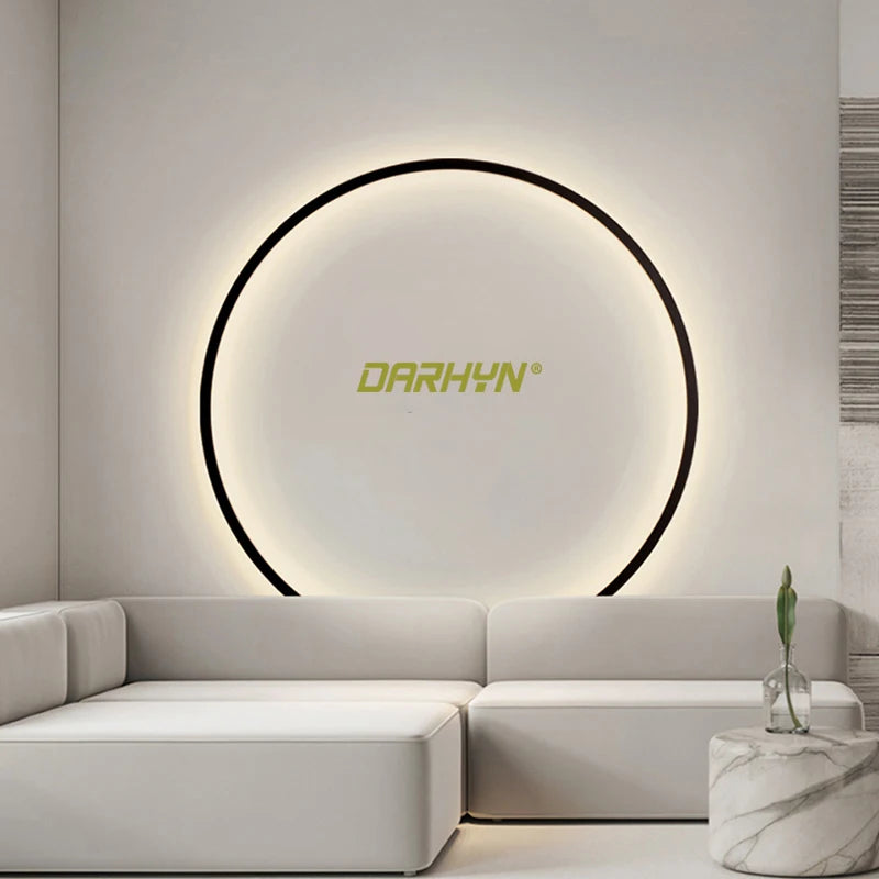 Modern LED Wall Lamp - Simple Ring Round Nordic Design for Living Room, Bedroom, and Home Decor