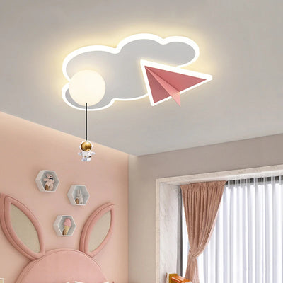 Children's Room Ceiling Lamp - Cartoon Astronaut Aircraft Cloud Light