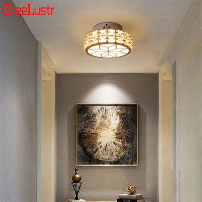 Contemporary LED Crystal Ceiling Chandelier - Gold Kitchen Lamp for Decorative Lighting, Hanging Ceiling Fixture Luminaires