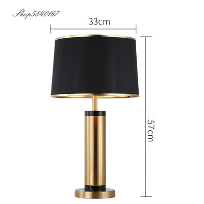 Modern Copper Table Lamp - Sleek Minimalism for Bedroom and Living Room Decor