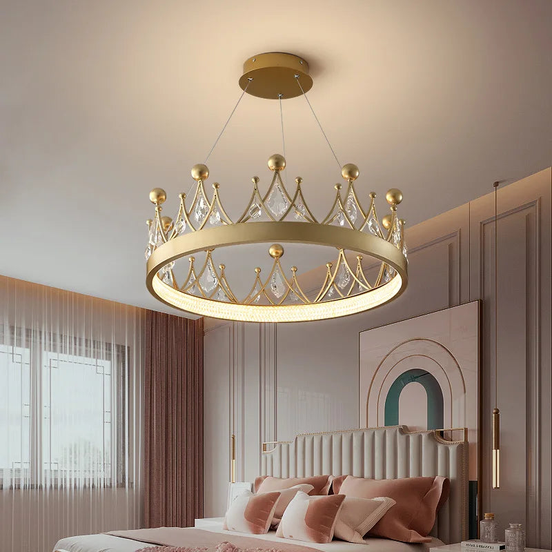 Modern Crown Crystal Chandelier - Nordic Minimalist Dining & Living Room Light, Luxury Bedroom Lamp