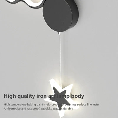 Modern LED Wall Lamp - Cloud, Star, and Moon Sconce for Child's Living Room, Study, Bedroom