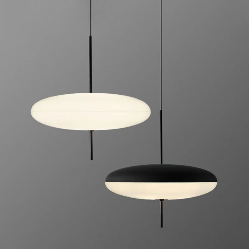 Modern Flying Saucer Pendant Light: Minimalist LED Hanging Lamp for Living Rooms, Bedrooms, and Restaurants