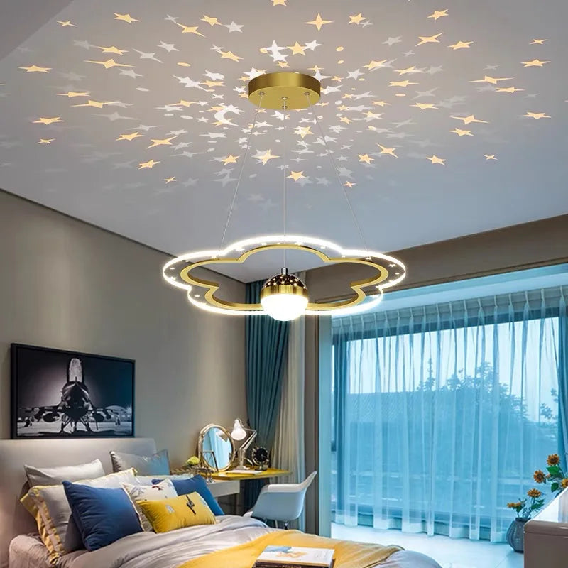 Modern LED Chandelier - Cloud Flower Shape for Kid's Bedroom and Study Hall