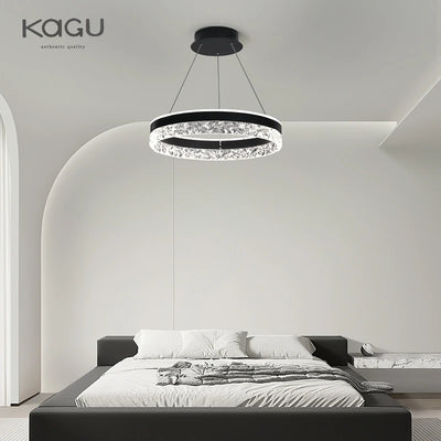 Minimalist Modern LED Chandelier: Elegant Crystal Ring Lighting for Home