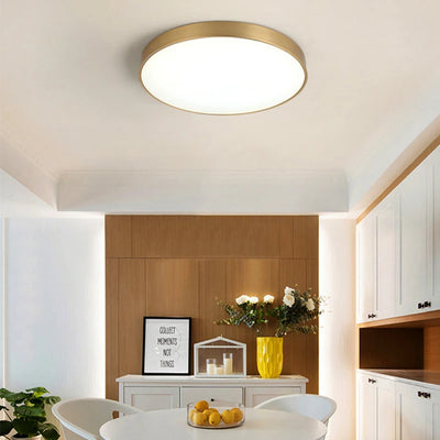 Modern LED Ceiling Light Lamp - Simple Golden Round