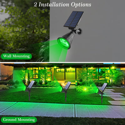 T-SUN Green LED Solar Spotlight - Waterproof Solar Wall Light for Garden