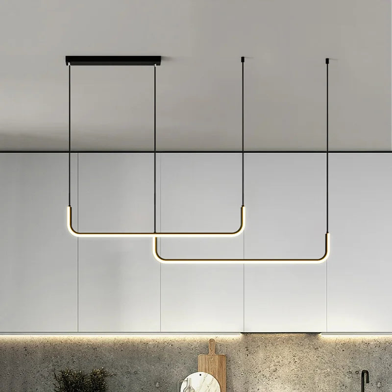 Modern Minimalist LED Ceiling Chandelier for Dining and Kitchen Spaces