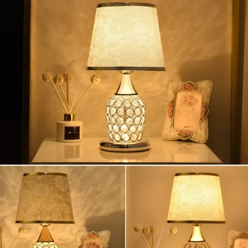 European-Style Crystal Table Lamp - Ins Simple Modern Bedroom Warm Romantic Fashion - Creative Decorative Bedside Lamp