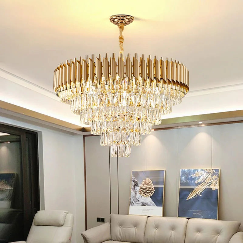 Modern Luxury Crystal Pendant Lights - Gold Ceiling Chandelier for Bedroom, Living, Dining Room Lighting