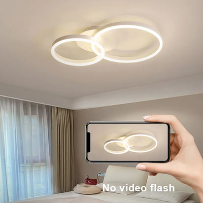 Modern LED Circle Ceiling Light - Minimalist Nordic Design for Bedroom, Living Room, and Home Decor