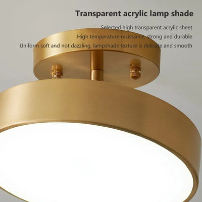 Modern LED Ceiling Light - Stylish Copper Lamp for Bedroom, Living Room, and More