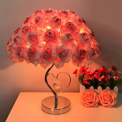 European Table Lamp Rose Flower LED Night Light - Perfect for Bedside, Home Wedding Party Decor, Creating Atmosphere and Sleep-Friendly Lighting