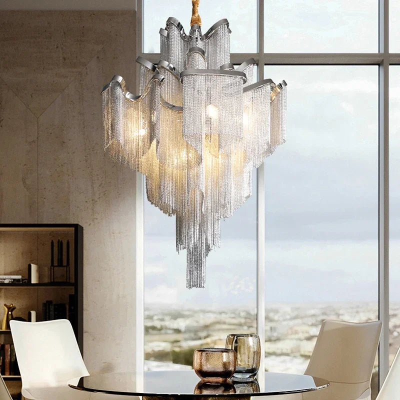 Post-modern Led Tassel Chandelier: Elevate Your Space with Creative Luxury