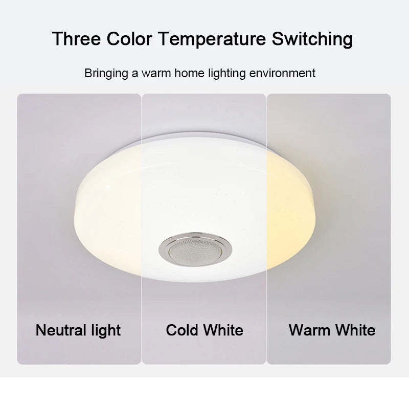 MARPOU Smart RGB Ceiling Lighting with Bluetooth Speaker - Illuminate and Entertain in Style