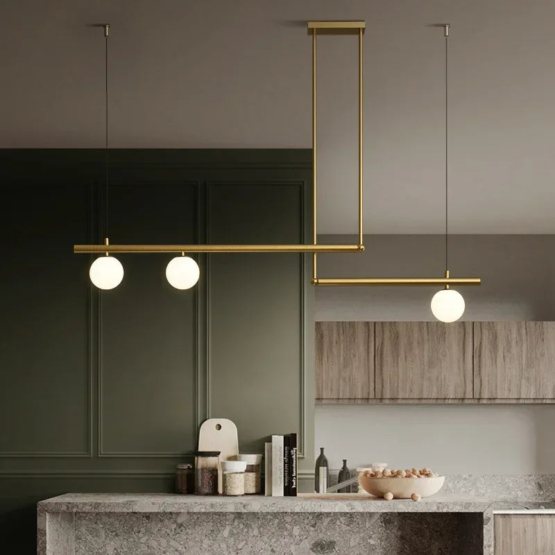 Nordic Glass Ball Pendant Lights - Modern Luminaires for Living and Dining Spaces