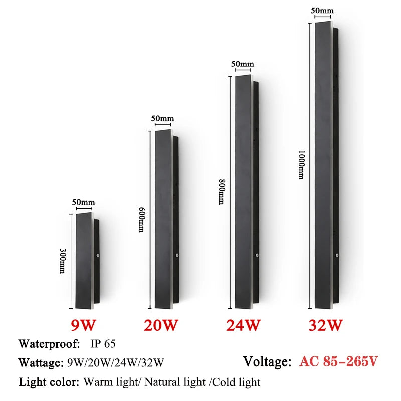 LED Long Wall Lamp Waterproof IP65 Outdoor