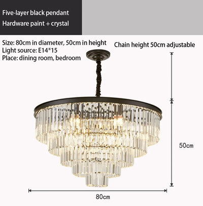 Modern Crystal Gold Chandelier - Elegant Lighting Fixture for Living Room and Bedroom Decor